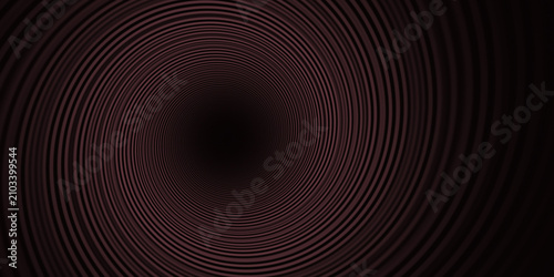 Schilderij op canvas Dark brown spiral tunnel abstract background with deep vortex motion