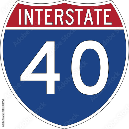 Foto Interstate 40 Sign Icon Highway Vector Symbol I-40