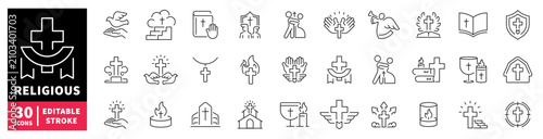 Fotografie Collection of religious icons representing faith, spirituality, and Christian sy
