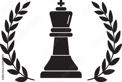 Chess King Symbol with Laurel Wreath Award