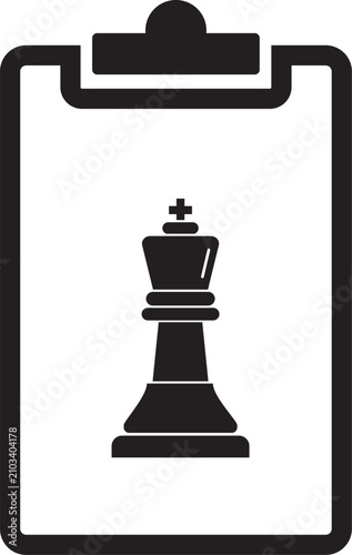 Chess King on Clipboard - Strategy and Planning Icon