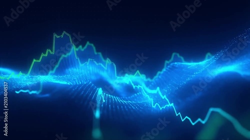 Abstract Financial Growth Data Visualization Animation in Digital Business Technology Concept