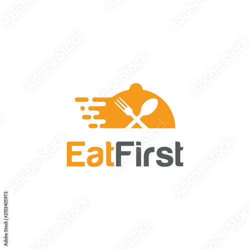 Eat First Logo Vector Simple Food