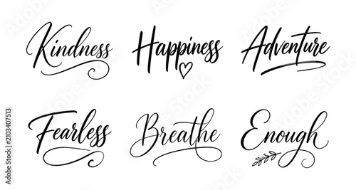 Foto Positive affirmations and inspirational words in elegant calligraphy for motivat