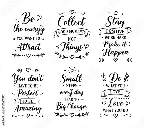 Принти на полотні Inspirational quotes and positive affirmations for motivation and self-improveme