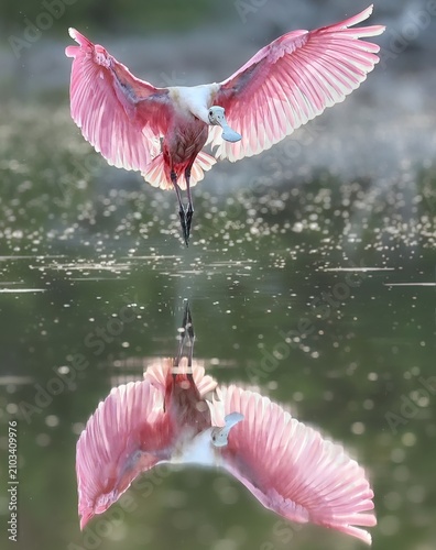 Gorgeous Pink Roseate Spoonbill Everglades National Park Florida
