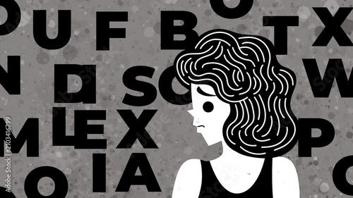 woman with dyslexia seeing jumbled letters