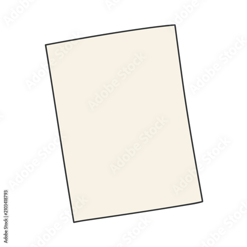 Blank Paper Sheet Isolated on White Background Simple Illustration