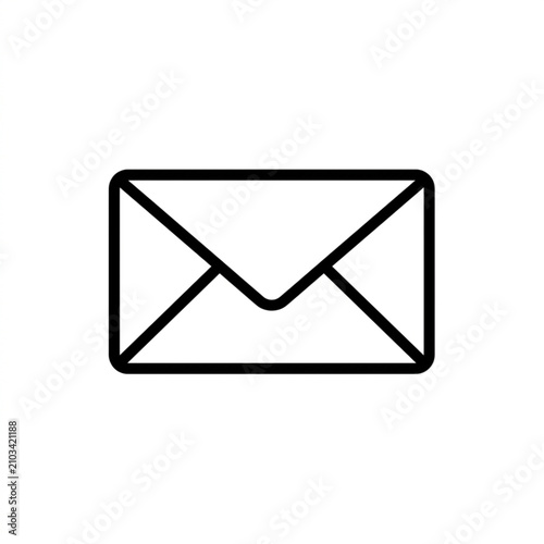Canvas-taulu Simple Outline Icon of a Closed Envelope.