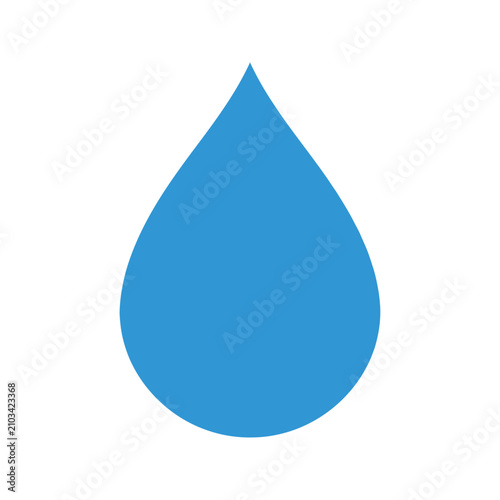 Canvas-taulu A simple, solid blue water drop icon on a white background, representing hydrati