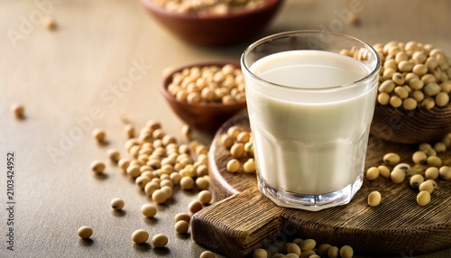 glass with soy milk