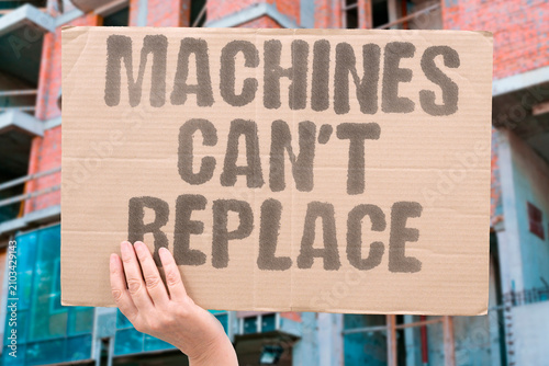 Cuadro en lienzo "Machines Can't Replace" Machines cannot replace the soldier's role