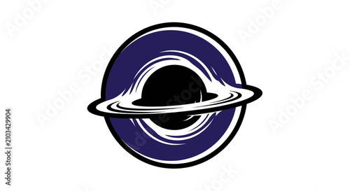 Bild auf Leinwand Space illustration of black hole with accretion disk.