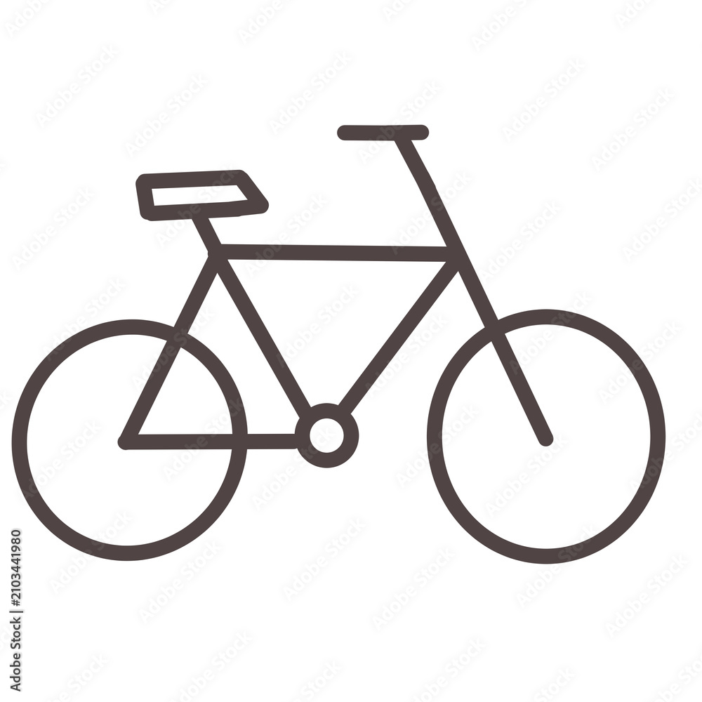 Fototapeta premium Hand drawn bicycle doodle line icon