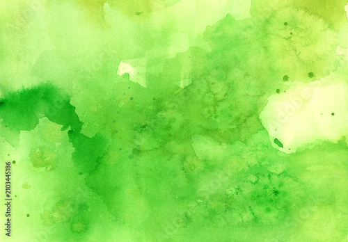 Tableau sur toile texture a macchie verde e giallo dipinta a mano ad acquerello bagnato su bagnato