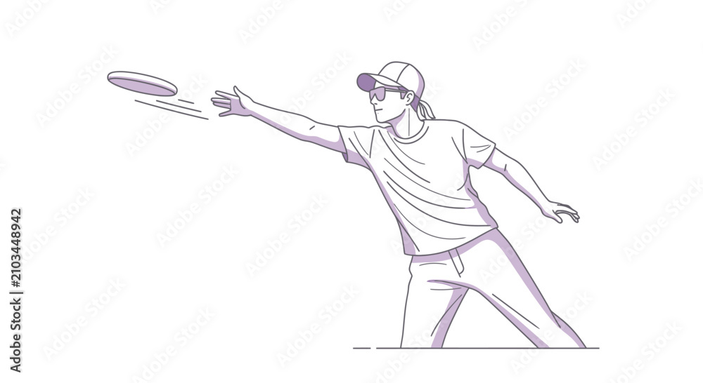 Fototapeta premium Person throwing a disc in a casual pose