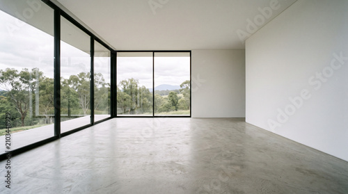 Empty Concrete Living Room