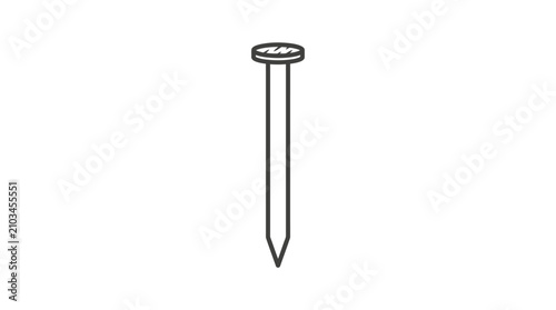 Foto Metal nail line icon.