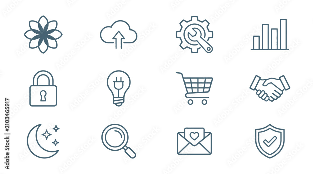 Fototapeta premium Corporate business and web service icon set.