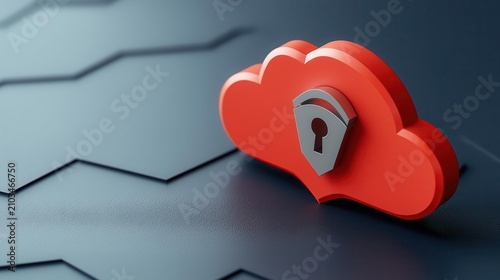 Cybersecurity firewall and antivirus layers visualized in floating cloud model