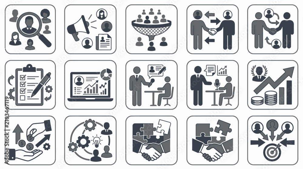 Fototapeta premium Business icons for teamwork and communication.