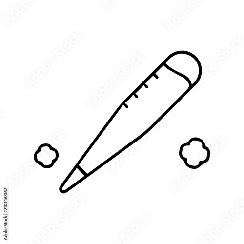 Digital Thermometer Line Art