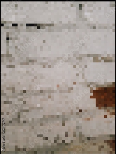 Abstract White Wall Mosaic Pixel Background with Soft Neutral Color Blocks
