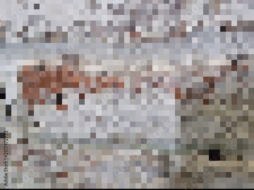 Mosaic irregular pixel art background with soft neutral color blocks