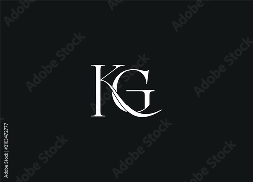 KG abstract logo design and initial monogram