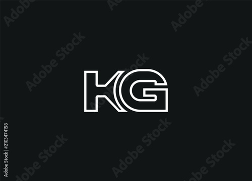 KG abstract logo design and initial monogram