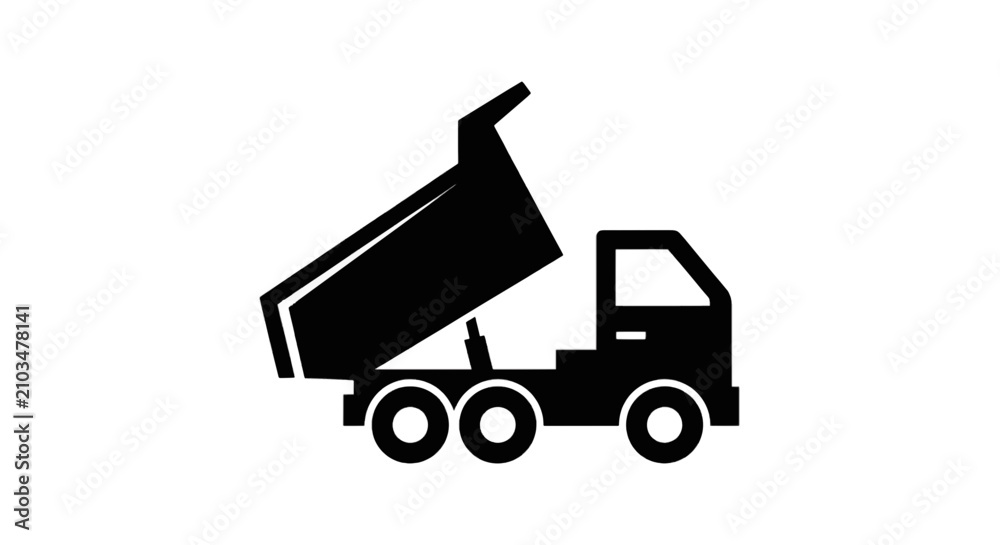 Fototapeta premium Vector illustration of dump truck icon on a transparent background
