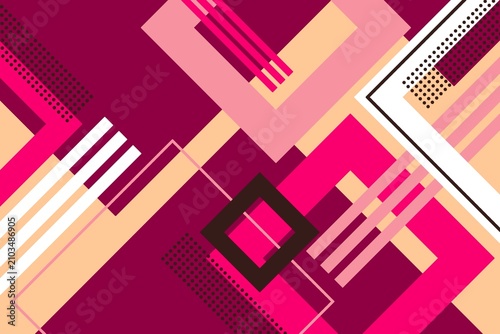 Photography Pink and magenta vibrant abstract geometric background with retro dynamic square