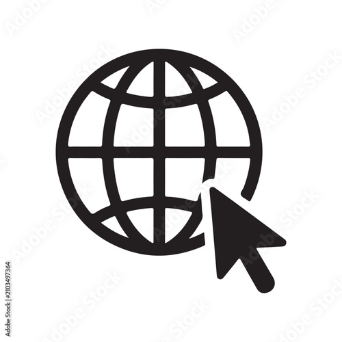 Canvastavla glob Web with cursor vector illustration