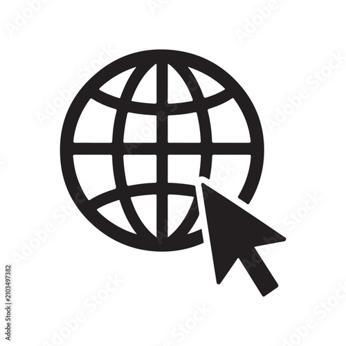 Fotografía glob Web with cursor vector illustration