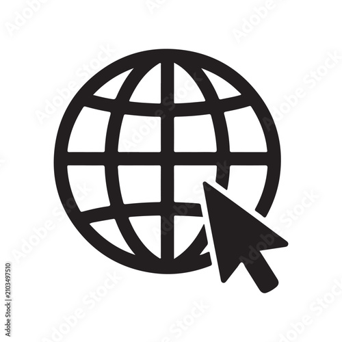 Fotografi glob Web with cursor vector illustration