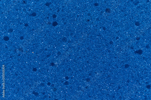 Blue sponge foam texture, close up