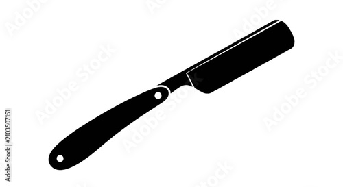 Vector illustration of straight razor icon, barber shop tool vector illustration on a transparent background