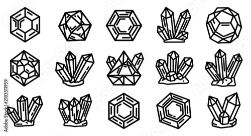 фотографія Crystal and Gemstone Habit Illustrations