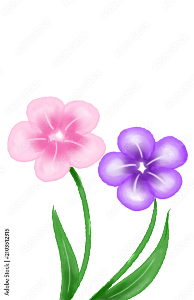Obraz premium pink purple watercolor flowers | froral printable | floral clip art 