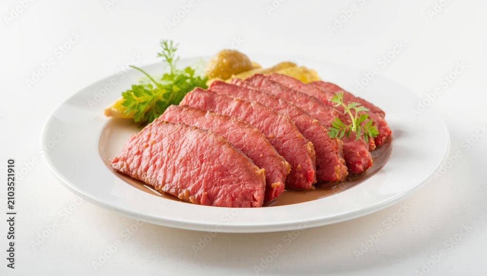 Fototapeta premium Beef on a light dish