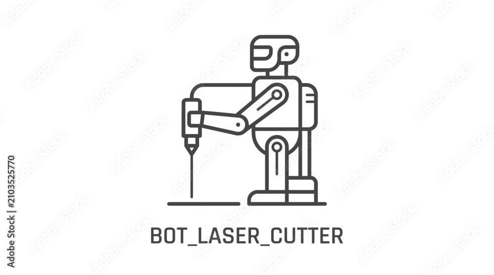 Fototapeta premium Robot laser cutter machine tool.