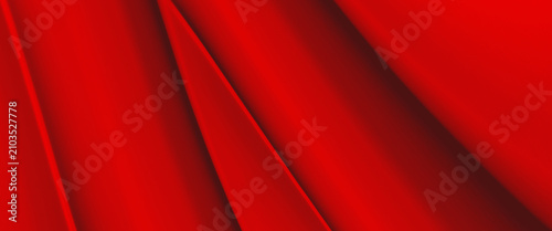 Cuadro en lienzo abstract red background wavy fold layer that has an elegant 3d red gradient tran