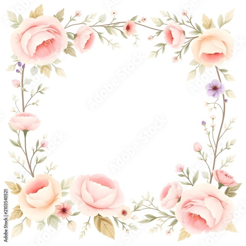 pink roses frame