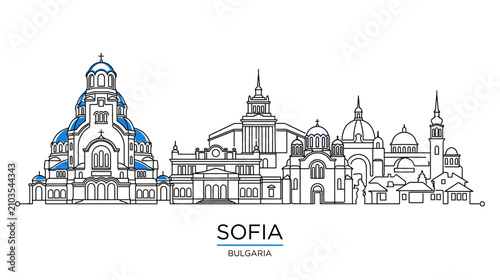 Foto City Skyline Drawing of Religious Buildings and Architecture