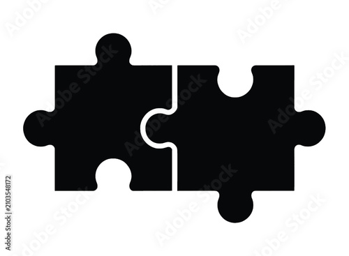 Two  puzzle pieces icons 
