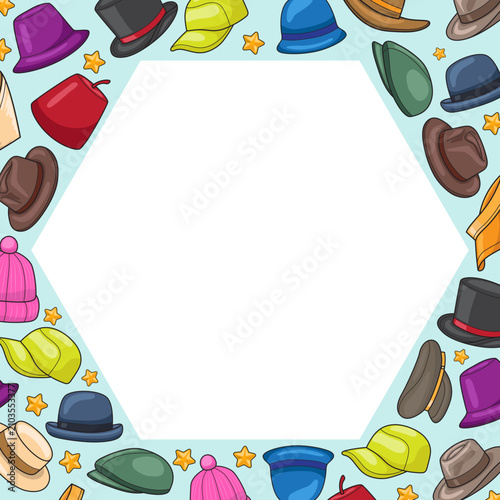 Colorful hat border frame
