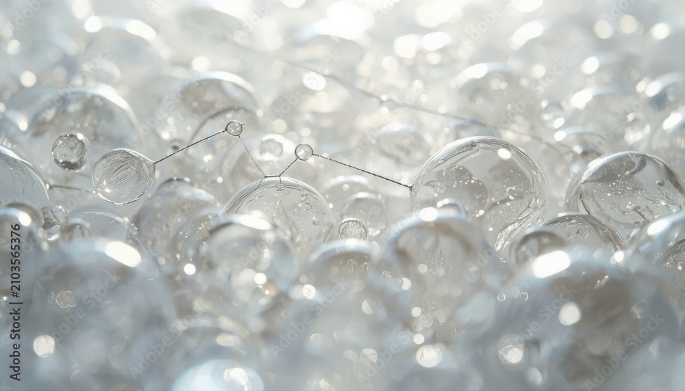 Fototapeta premium Macro abstract background featuring transparent water spheres abstract background transparent refraction minimalist conceptual geometry composition wallpaper artistic brilliance pristine