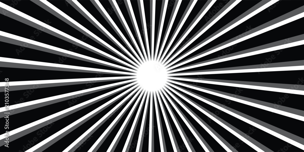 Fototapeta premium Circular, stripes lines geometric pattern. Monochrome illustration.