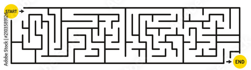 Fotografie Complex Maze Game with Start and End Points
