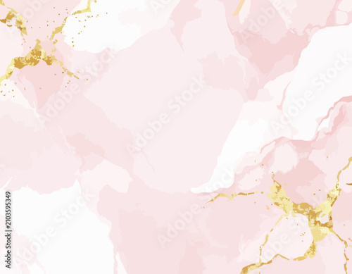 Abstract Pink and Gold Marble Texture Background.
